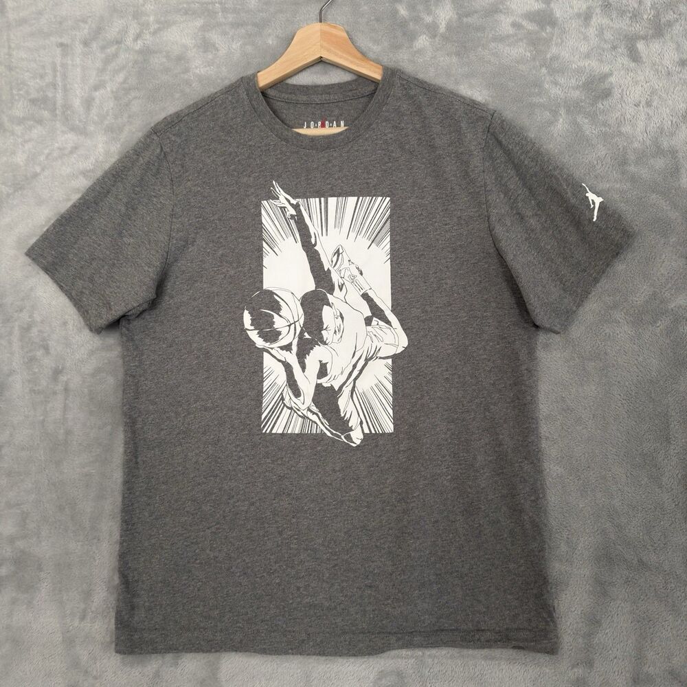 Nike Jordan Brand MJ Dunk T Shirt Mens M Gray Graphic Tee FB7462-091